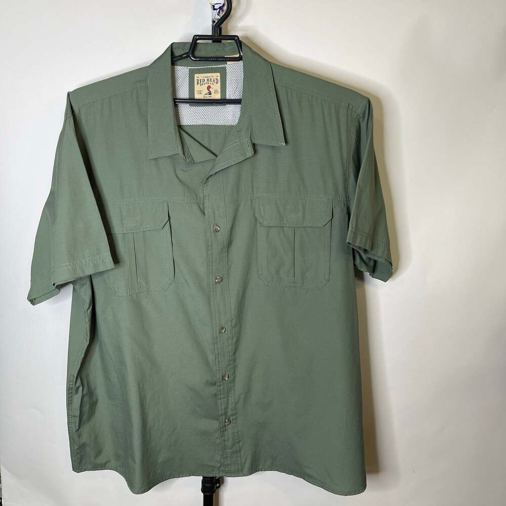 Red Head Brand Green Button Down Shirt Size 3XL Mens